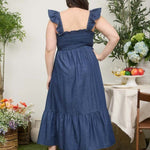 Dark Denim Ruffle Dress - The Nines