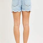 Risen Floral Lace Hem Shorts - The Nines