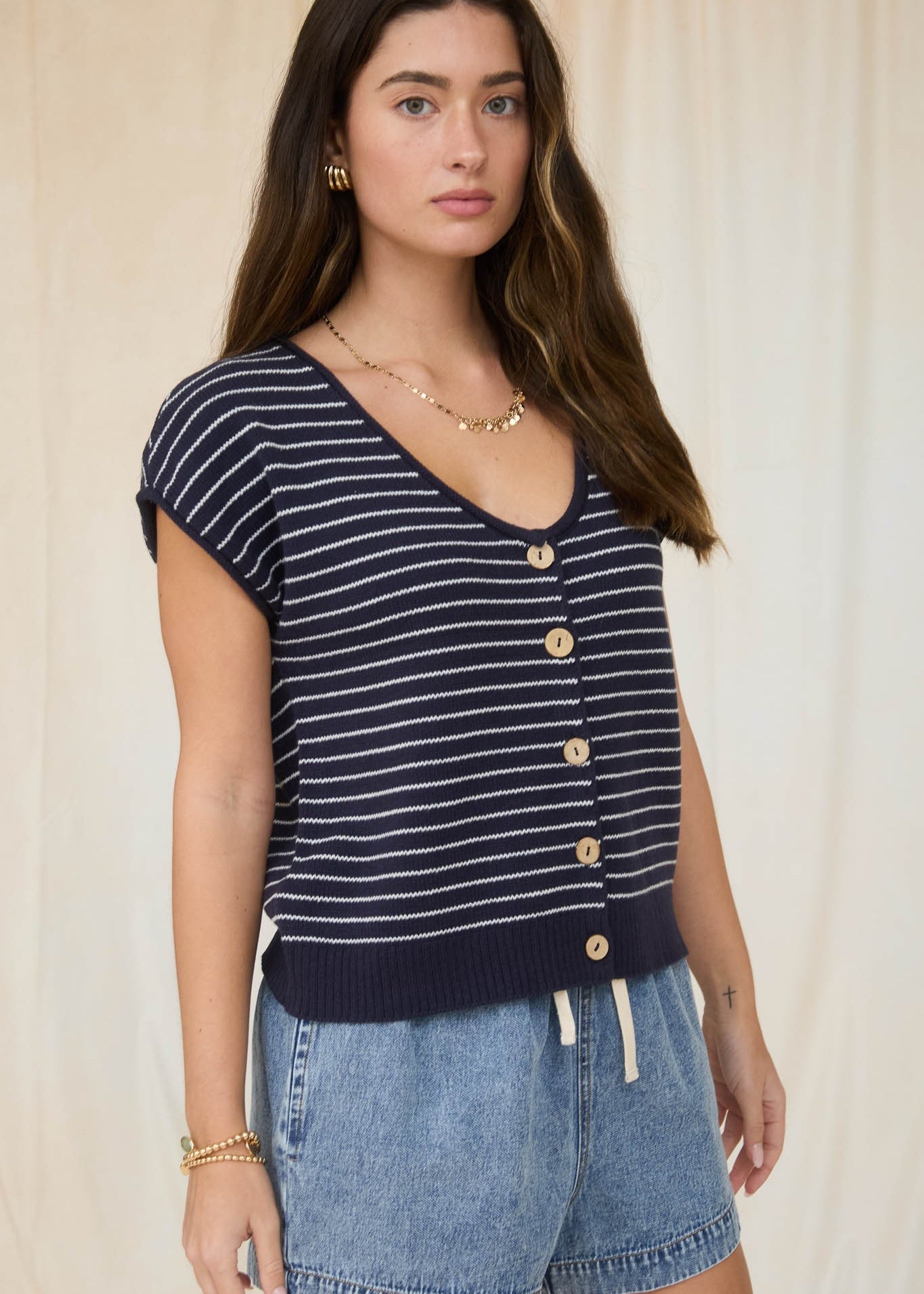Short Sleeve Button Cardigan - 2 colors! - The Nines