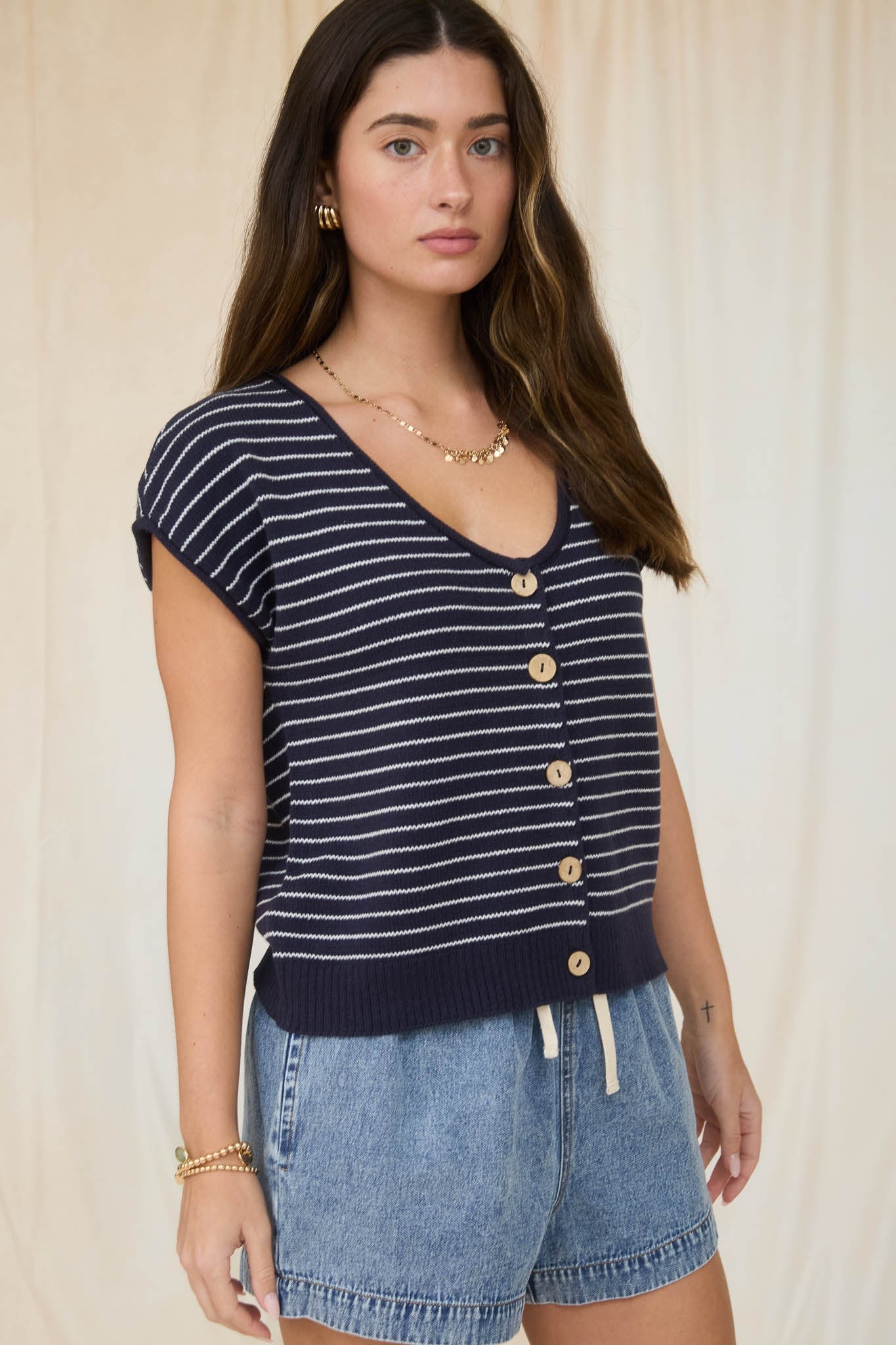 Short Sleeve Button Cardigan - 2 colors! - The Nines