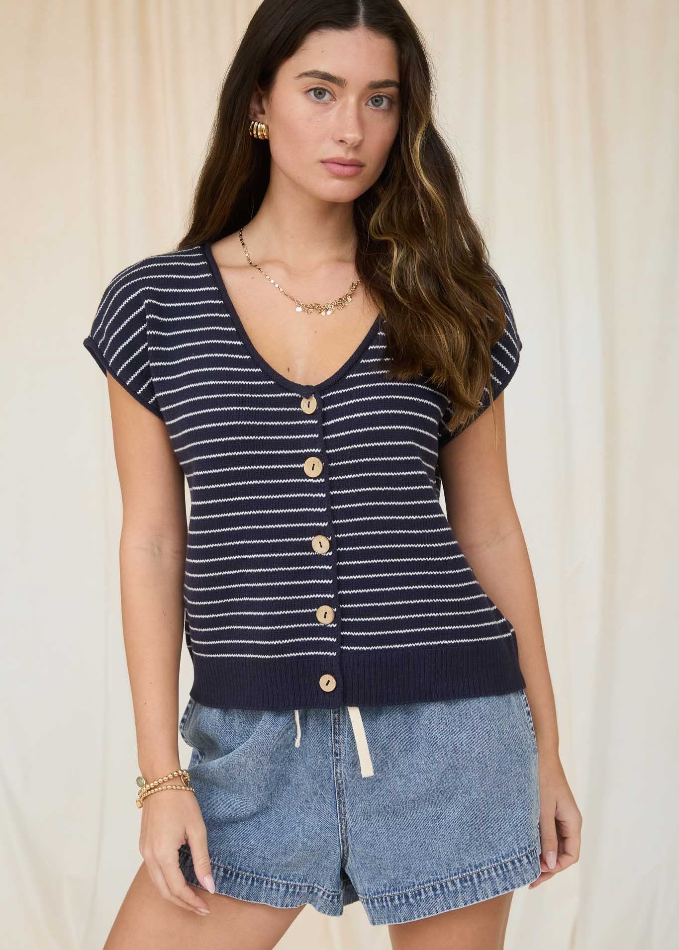Short Sleeve Button Cardigan - 2 colors! - The Nines