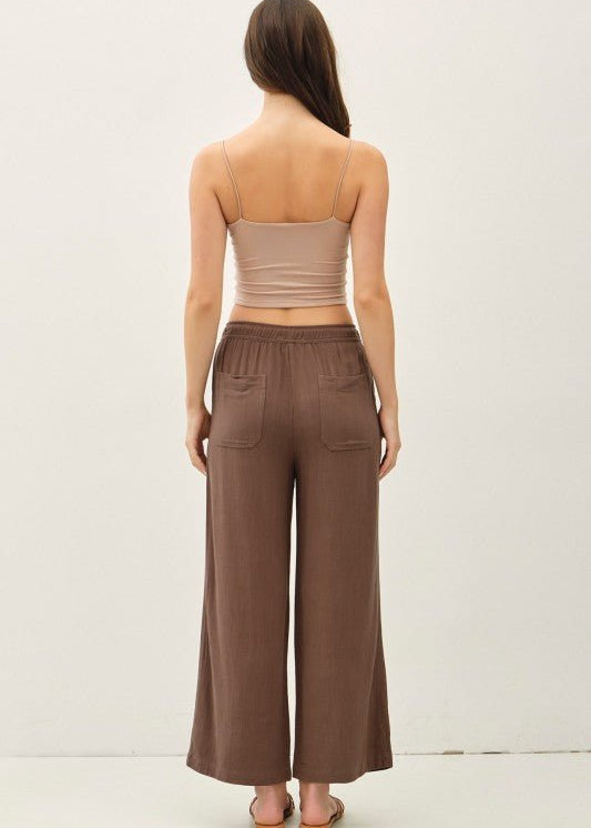Chocolate Linen Pants - The Nines