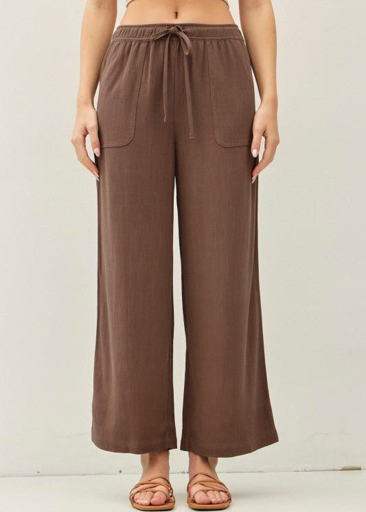Chocolate Linen Pants - The Nines