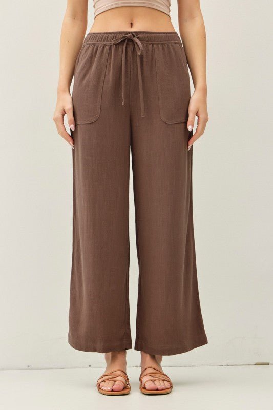 Chocolate Linen Pants - The Nines