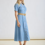 Chambray Belted Dress - The Nines