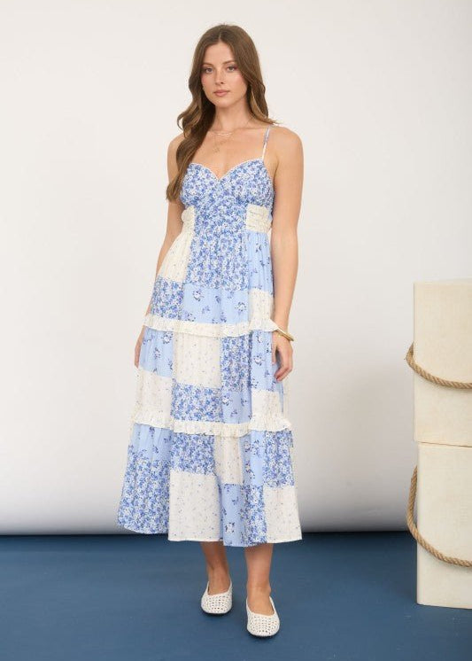 Macie Multi Pattern Midi Dress - 2 colors! - The Nines