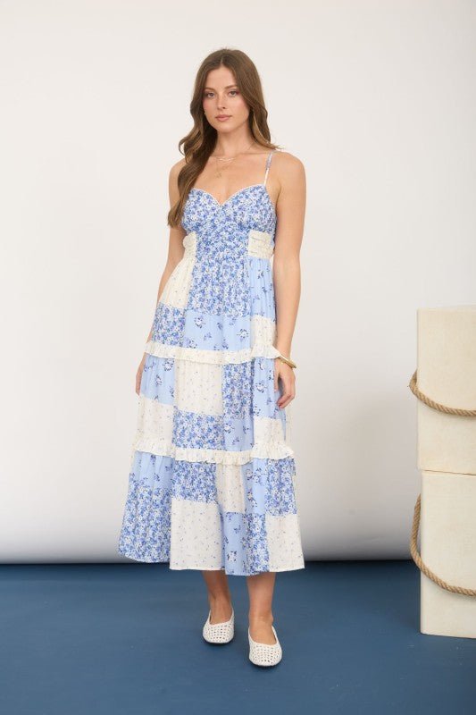 Macie Multi Pattern Midi Dress - 2 colors! - The Nines