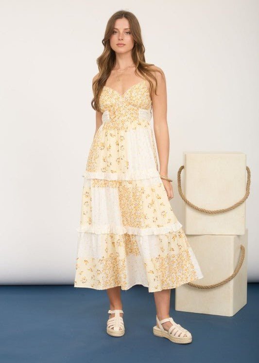 Macie Multi Pattern Midi Dress - 2 colors! - The Nines