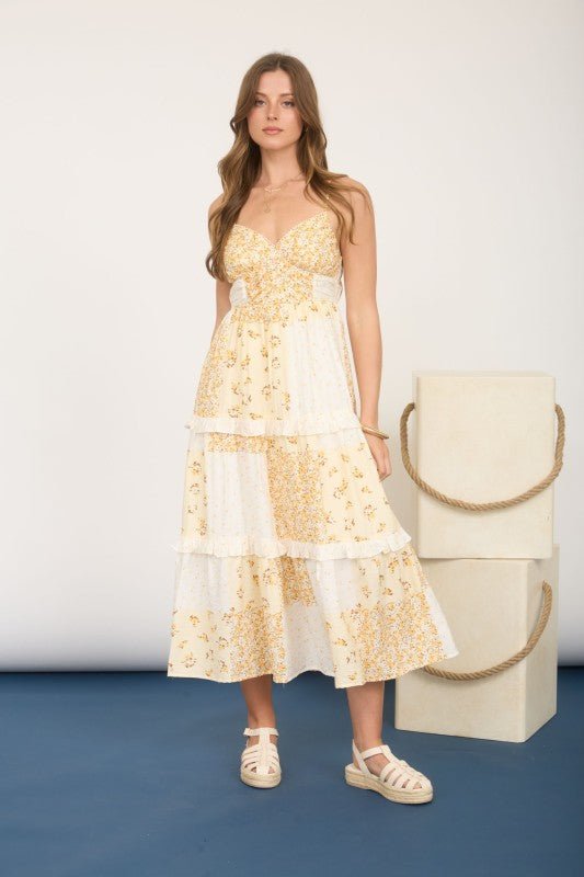 Macie Multi Pattern Midi Dress - 2 colors! - The Nines