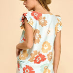 Where The Flowers Bloom Ruffle Sleeve Top - 2 Colors! - The Nines