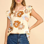 Where The Flowers Bloom Ruffle Sleeve Top - 2 Colors! - The Nines