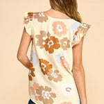 Where The Flowers Bloom Ruffle Sleeve Top - 2 Colors! - The Nines