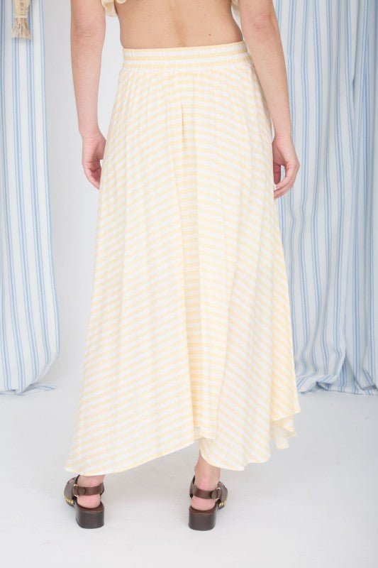 Butter Yellow Striped Skirt - The Nines