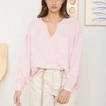 Split Neck Lightweight Ribbed Tops - 2 Colors! - The Nines