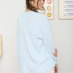 Split Neck Lightweight Ribbed Tops - 2 Colors! - The Nines