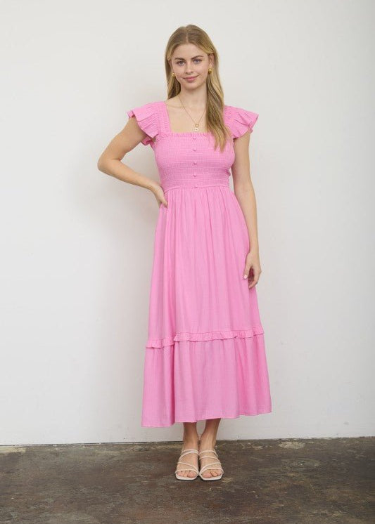 Smocked Midi Dress - 2 colors! - The Nines