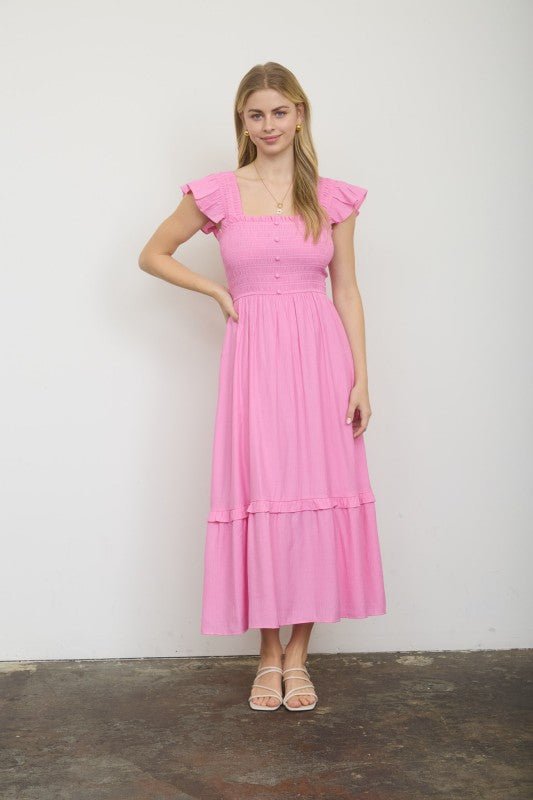 Smocked Midi Dress - 2 colors! - The Nines