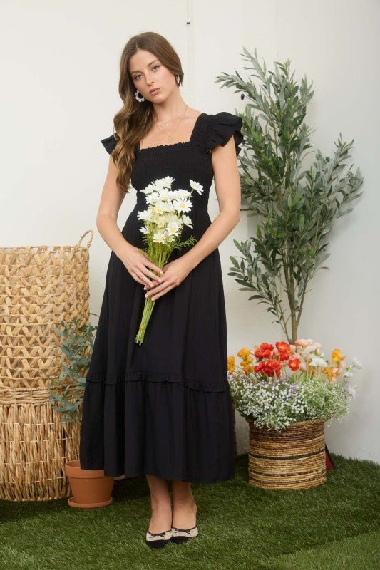 Smocked Midi Dress - 2 colors! - The Nines