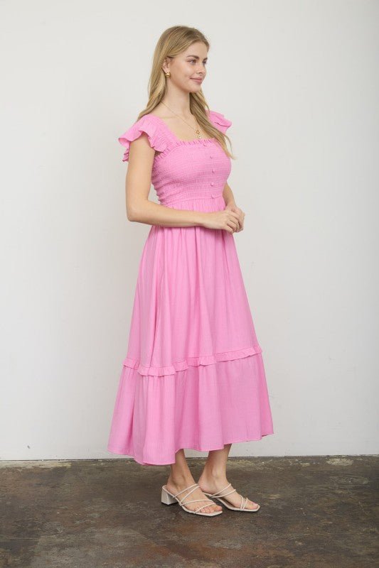 Smocked Midi Dress - 2 colors! - The Nines