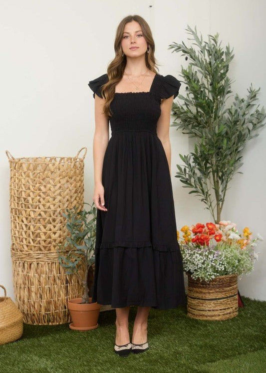 Smocked Midi Dress - 2 colors! - The Nines
