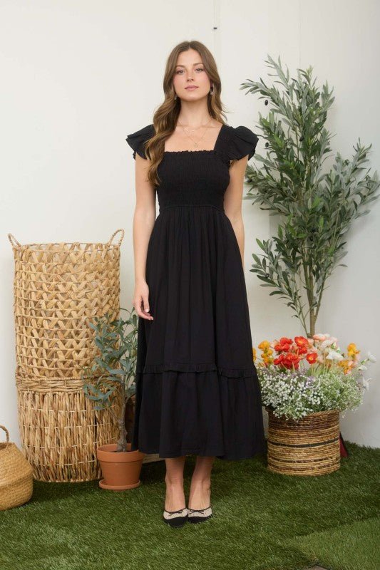 Smocked Midi Dress - 2 colors! - The Nines