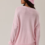 Light Pink Dog Graphic Lightweight Sweater - The Nines