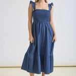 Dark Denim Ruffle Dress - The Nines