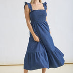 Dark Denim Ruffle Dress - The Nines