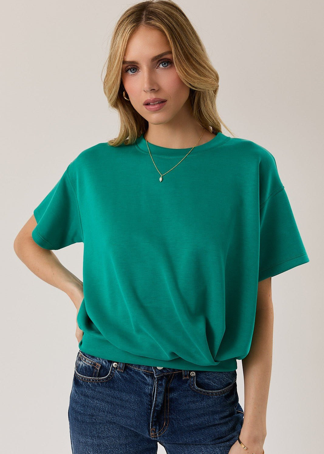 Emerald Gathered Top - The Nines