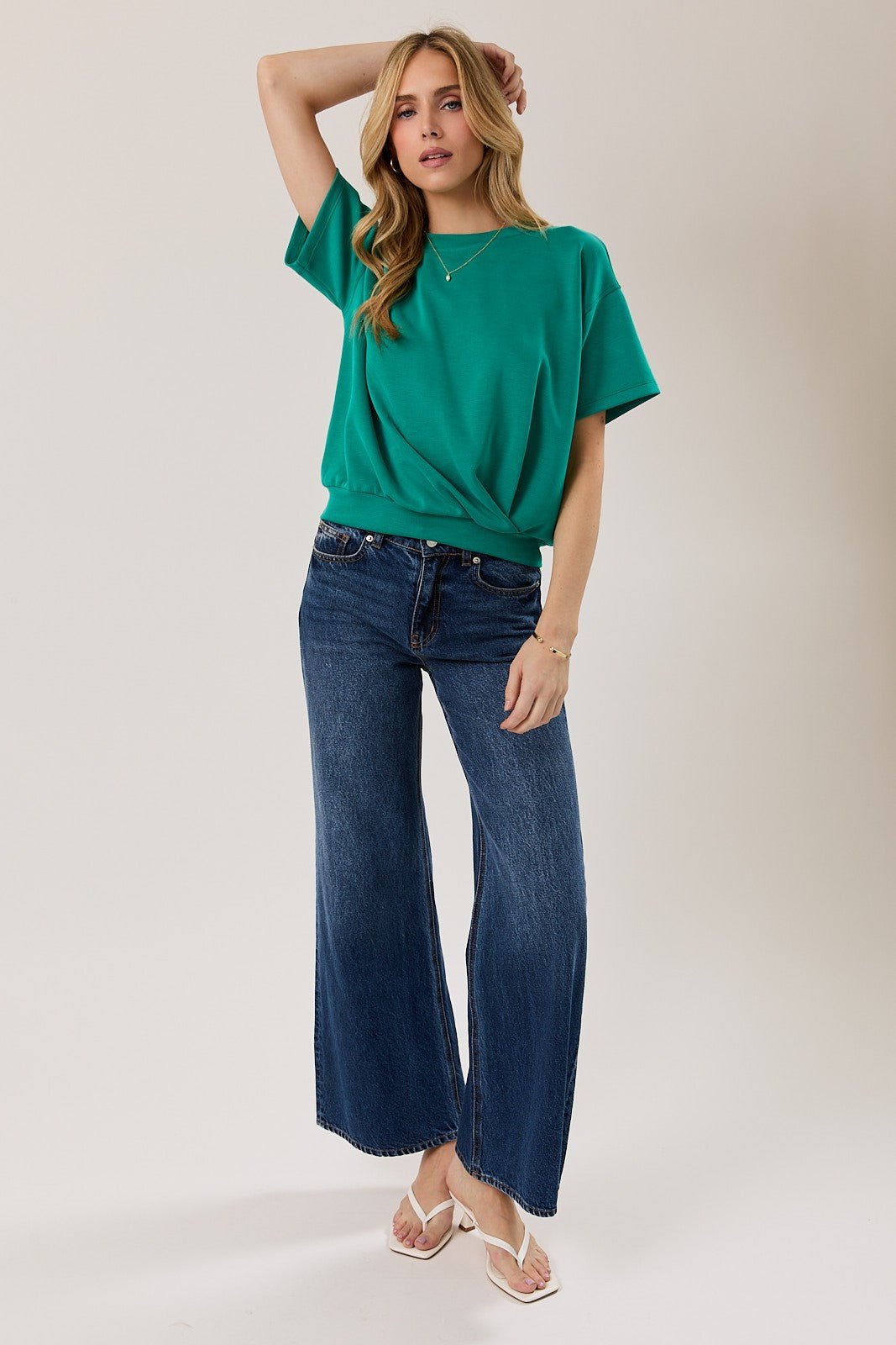 Emerald Gathered Top - The Nines
