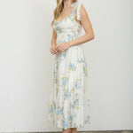 Blue Floral Tie Strap Dress - The Nines