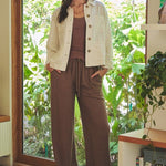 Cocoa Linen Blend Pant - The Nines