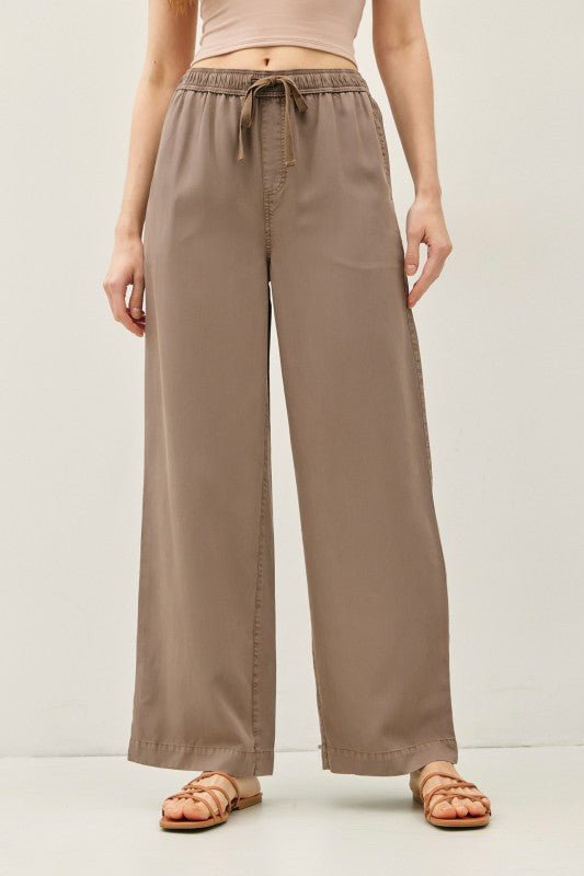 Easy Breezy Tencel Wide Leg Elastic Waist Pants - 3 Colors! - The Nines