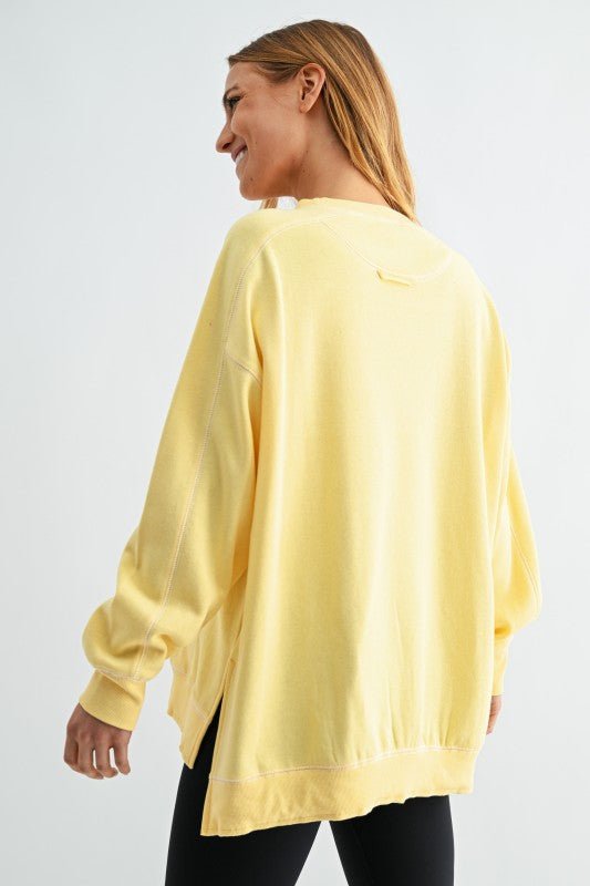 Yellow Glow Stitchline Boxy Sweatshirt - The Nines