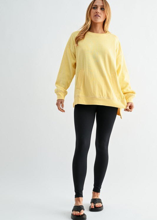 Yellow Glow Stitchline Boxy Sweatshirt - The Nines