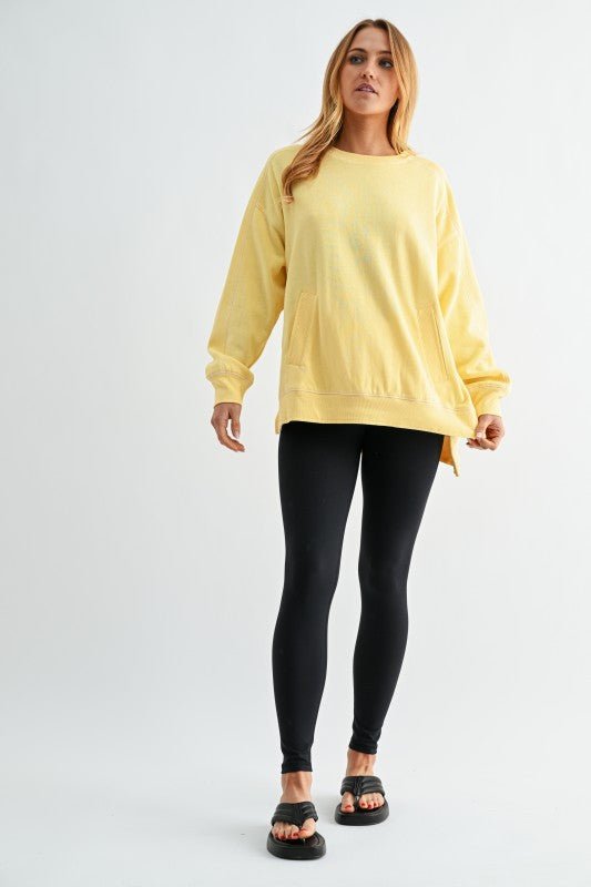 Yellow Glow Stitchline Boxy Sweatshirt - The Nines
