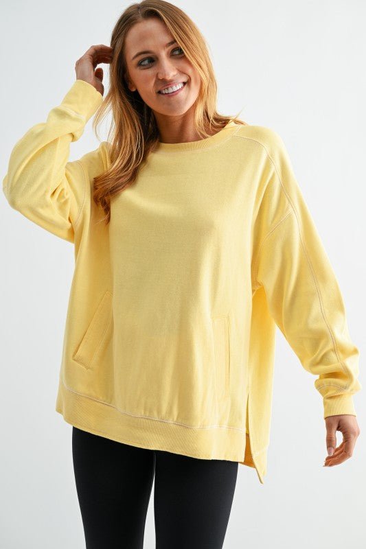 Yellow Glow Stitchline Boxy Sweatshirt - The Nines
