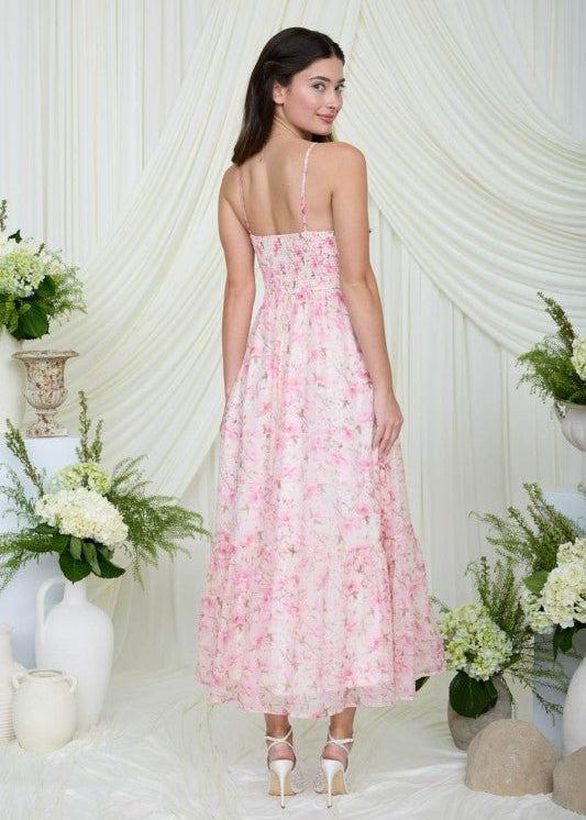 Pink Floral Corset Dress - The Nines