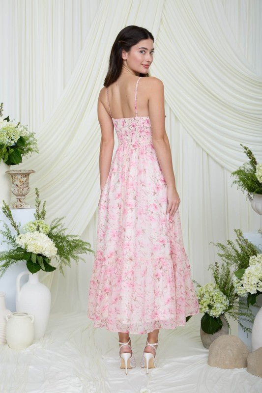 Pink Floral Corset Dress - The Nines