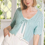 Tie Front Cropped Cardigan - 3 Colors! - The Nines