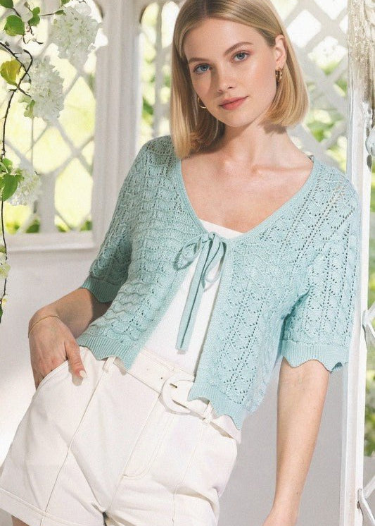 Tie Front Cropped Cardigan - 3 Colors! - The Nines