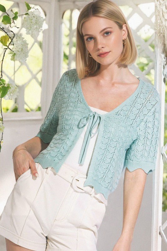 Tie Front Cropped Cardigan - 3 Colors! - The Nines