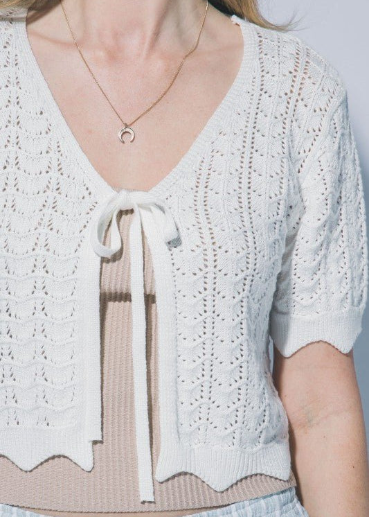 Tie Front Cropped Cardigan - 3 Colors! - The Nines