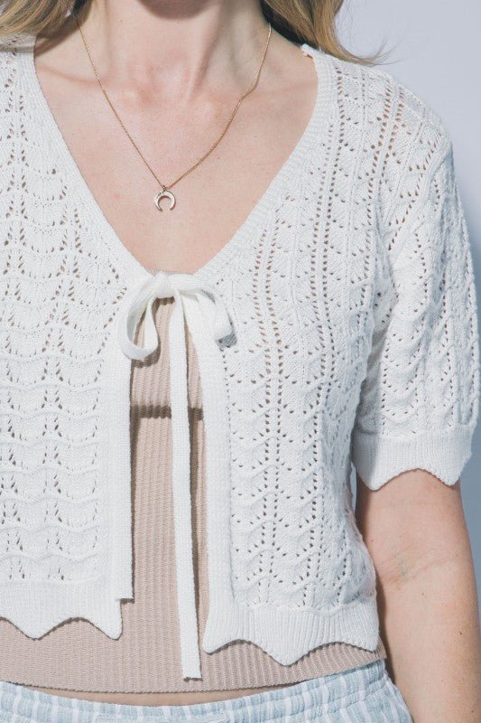 Tie Front Cropped Cardigan - 3 Colors! - The Nines