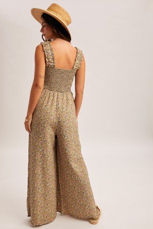 Floral Smocked Jumpsuit - 2 colors! - The Nines