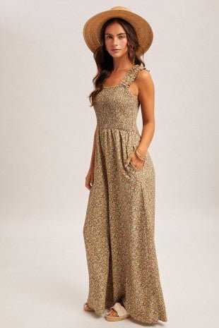 Floral Smocked Jumpsuit - 2 colors! - The Nines