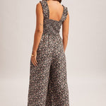 Black Floral Smocked Jumpsuit - The Nines
