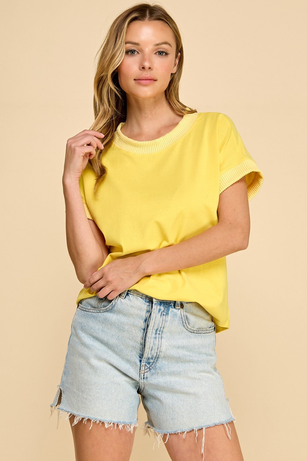 Ribbed Trim Top - 5 Colors! - The Nines