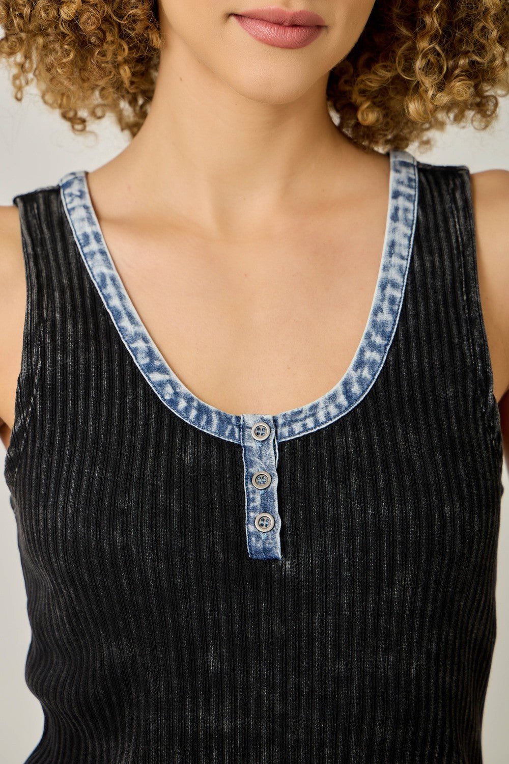 Henley Washed Tank Top - 2 Colors! - The Nines