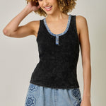 Henley Washed Tank Top - 2 Colors! - The Nines